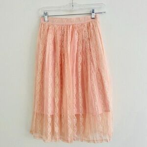 Sulankiss Pink Lace Cottagecore Mini Skirt XS